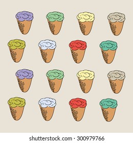 ice cream varied pattern