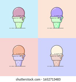 
ice cream with various colors, looks attractive