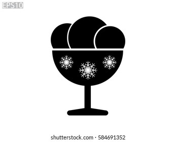 Ice cream in a vase, icon, vector illustration eps10