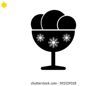 Ice cream in a vase, icon, vector illustration eps10