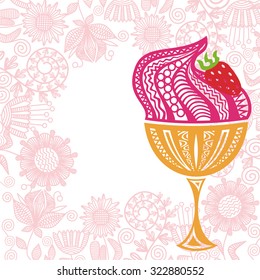 Ice cream vase vector illustration