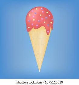 Ice cream, vector 3d illustration isolated on background