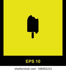 Ice Cream vector black icon. Isolated illustration. Business picture.