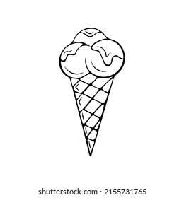 ice cream vector black and white drawing