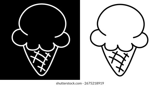 Helado de Vector, helado de Vector blanco y negro