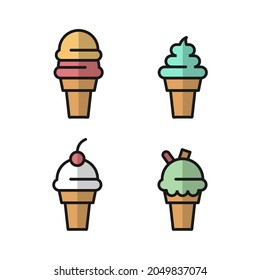 paquete vectorial de helados, vector variante de helado