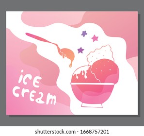 Ice cream vector card image