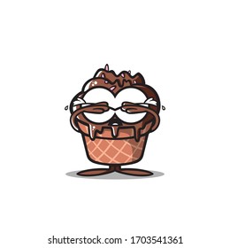 ice cream vector character sad