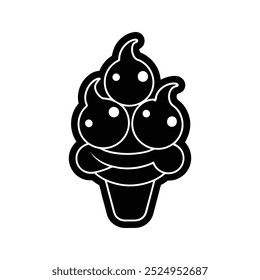 Ice cream vector clipart in cartoon style, perfect for printables, line art, and digital designs
