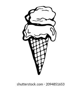 Ice cream. Vector clipart. Hand drawn