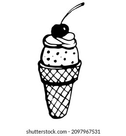 Helado. Vector clipart. Dibujo de mano