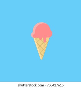 Ice cream. Vector colorful illustration for the logo, banner, web pages. isolated ice cream icon on the blue background