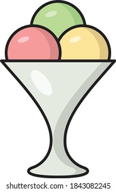 icono de línea de color de vector de helado  