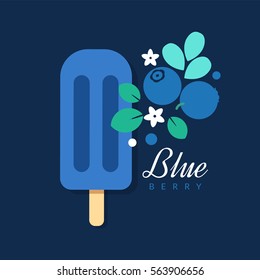 Ice cream vector creative illustration, folk style isolated color design template