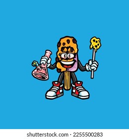 ice cream vector dabbing bong hold wax nug weed cartoon