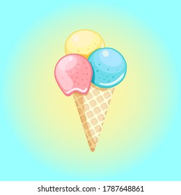 UN DISEÑO DE VECTOR DE CREMA DE HIELO
