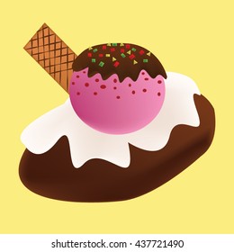 Ice cream with vector design