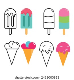 Ice Cream vector design Illustrator Free Vector
