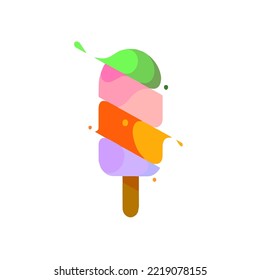 logotipo de diseño de vectores de helados 
