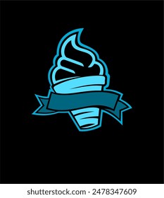 Logotipo de diseño de Vector de helado