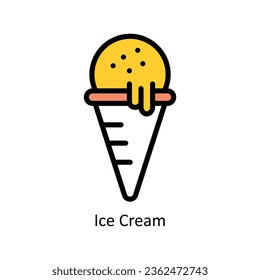 Ice Cream vector Filled outline Icon Design illustration. Event Management Symbol on White background EPS 10 File
