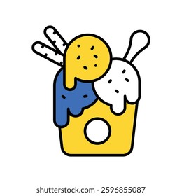 Ice cream vector filled outline icon. EPS 10 file