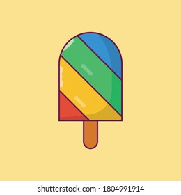 ice cream vector flat color icon