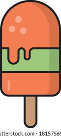 ice cream vector flat color icon 