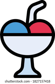 ice cream vector flat color icon 