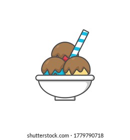 ice cream vector flat design illustration icon