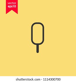 Ice Cream vector flat icon. Yellow background. EPS 10 vector sign.