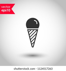 Ice Cream vector flat icon. Studio background. EPS 10 vector sign.