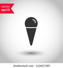 Ice Cream vector flat icon. Studio background. EPS 10 vector sign.