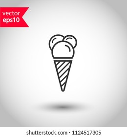 Ice Cream vector flat icon. Studio background. EPS 10 vector sign.