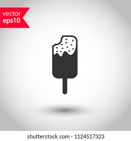 Ice Cream vector flat icon. Studio background. EPS 10 vector sign.