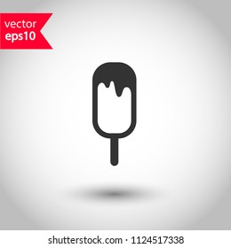 Ice Cream vector flat icon. Studio background. EPS 10 vector sign.