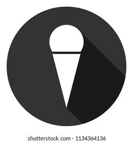 Ice Cream vector flat icon. Gray background with shadow. Vector flat sign.