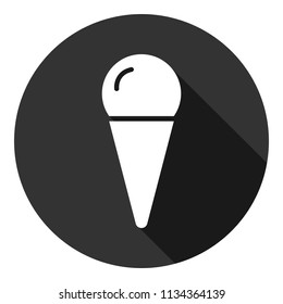 Ice Cream vector flat icon. Gray background with shadow. Vector flat sign.