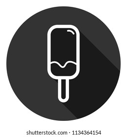Ice Cream vector flat icon. Gray background with shadow. Vector flat sign.