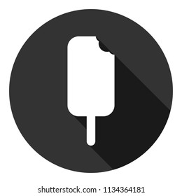 Ice Cream vector flat icon. Gray background with shadow. Vector flat sign.