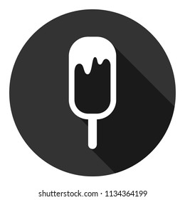Ice Cream vector flat icon. Gray background with shadow. Vector flat sign.