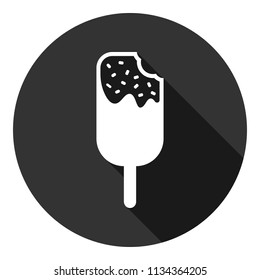 Ice Cream vector flat icon. Gray background with shadow. Vector flat sign.