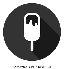 Ice Cream vector flat icon. Gray background with shadow. Vector flat sign.