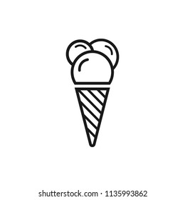 Ice Cream vector flat icon. Vector flat sign.