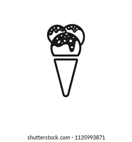 Ice Cream vector flat icon. Vector flat sign.