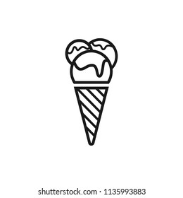 Ice Cream vector flat icon. Vector flat sign.