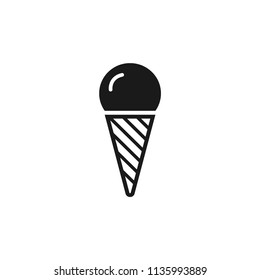Ice Cream vector flat icon. Vector flat sign.