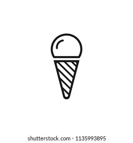 Ice Cream vector flat icon. Vector flat sign.