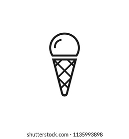 Ice Cream vector flat icon. Vector flat sign.