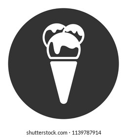 Ice Cream vector flat icon. Gray background. Vector flat sign.
